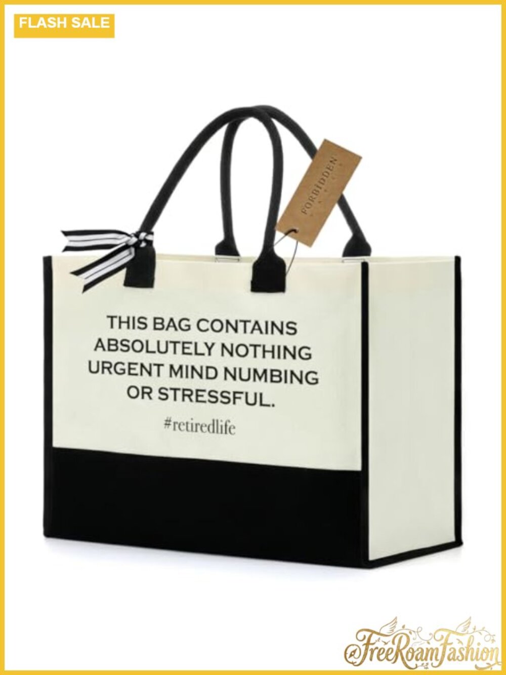 Canvas Tote Bag Retirement Gift Travel Beach Large Cotton